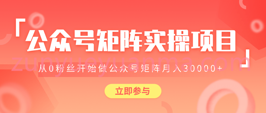 公众号矩阵实操项目最新视频教程 教你从0粉丝开始做赚钱的公众号矩阵月入上W