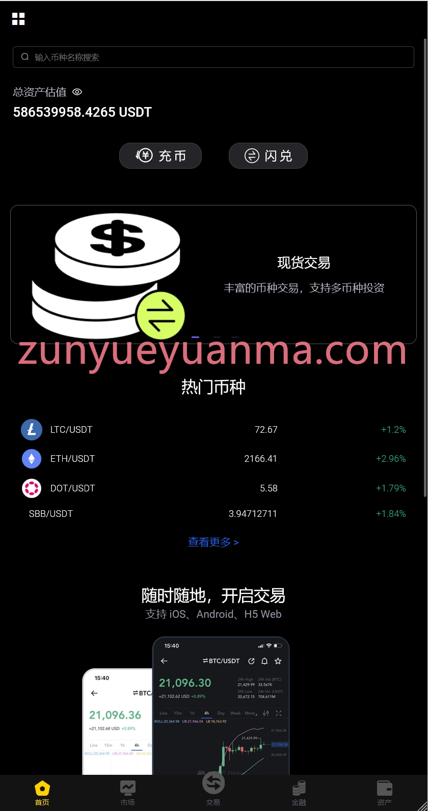 【商业收费源码】海外加密货币交易所 多国语言
