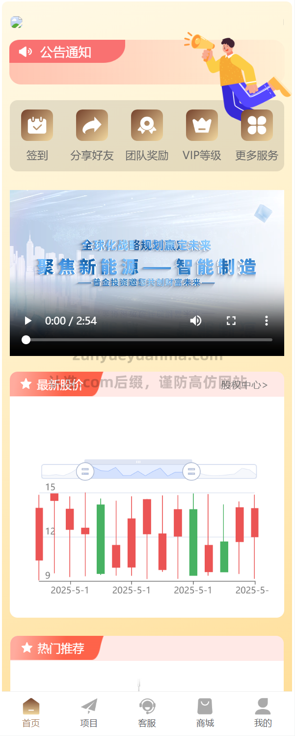 【商业收费源码】投资理财股权分红盘，海外运营2