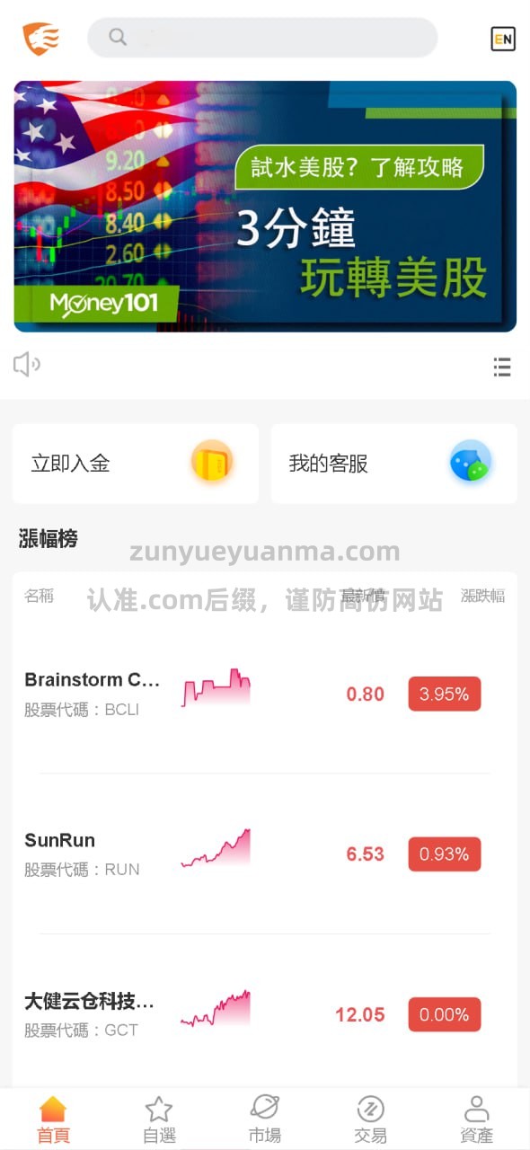 【商业收费源码】多语言美股系统